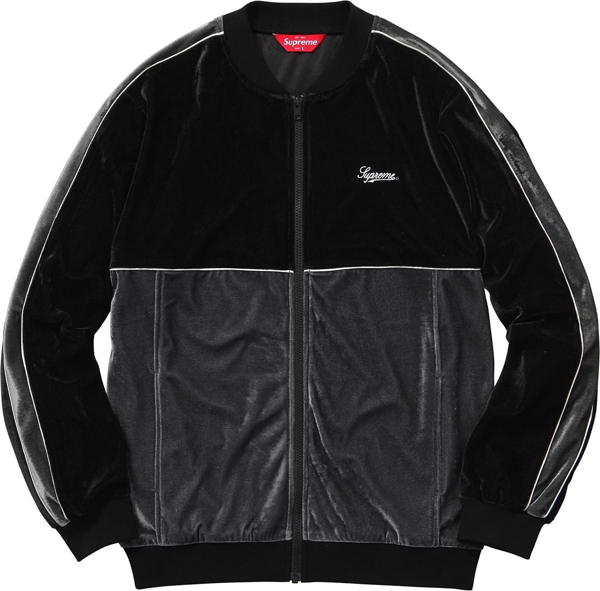 2-Tone Velour Zip Up Sweat